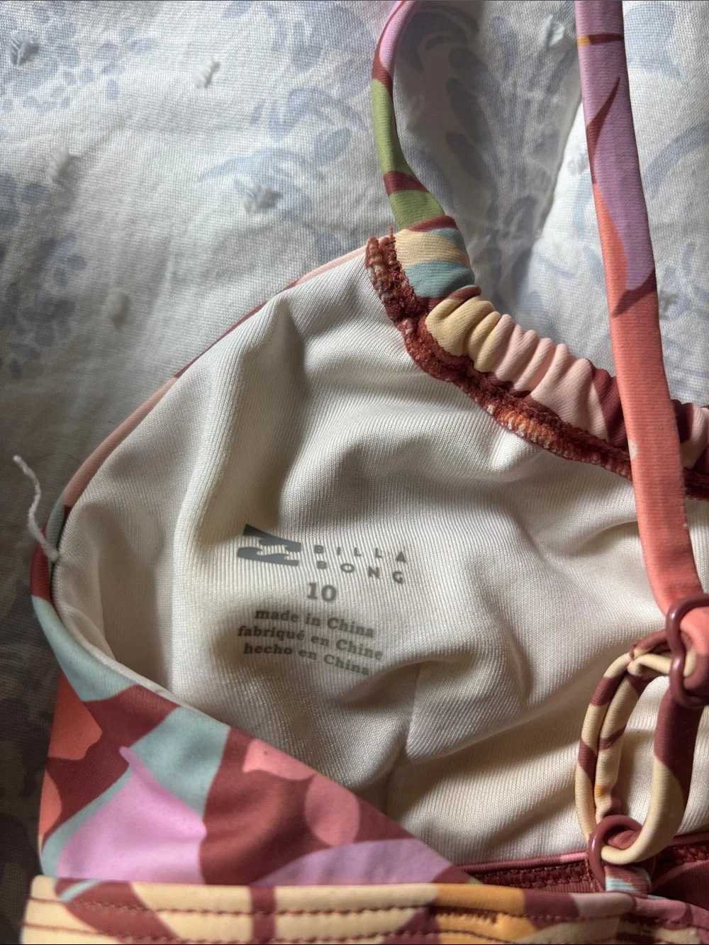 Billabong Girls Floral Tie-Detail Bikini Set in Multi-Color